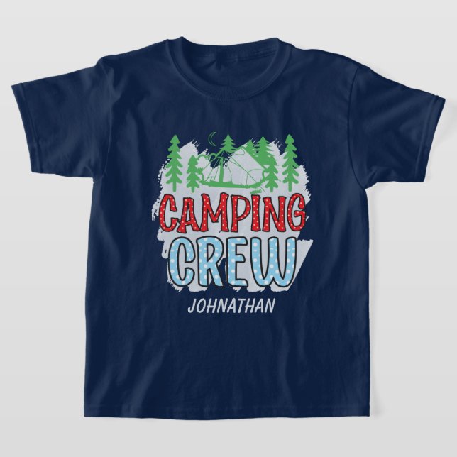 Cool kids camping crew add name unisex T-Shirt (Laydown)