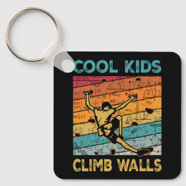 Cool Kids Climb Walls Extreme Sport Rock Climbing Keychain