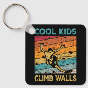 Cool Kids Climb Walls Extreme Sport Rock Climbing  Keychain