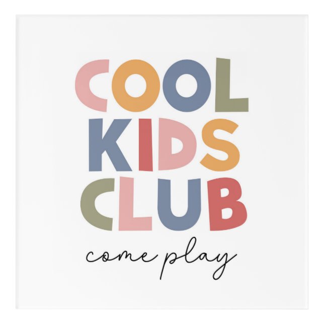 Cool Kids Club Acrylic Print (Front)