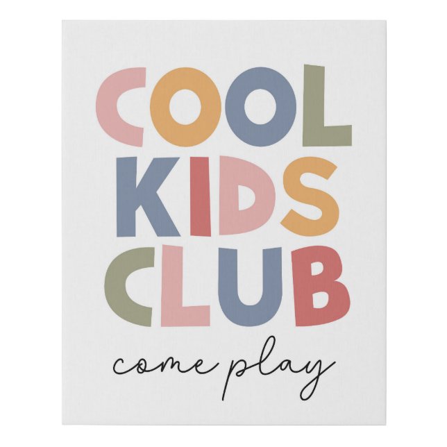Cool Kids Club Faux Canvas Print (Front)