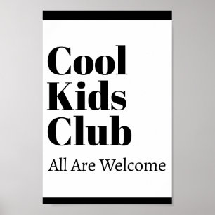 Cool Kids Club Simple Stylish Modern School tution Poster