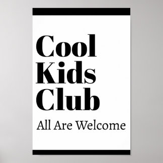 Cool Kids Club Simple Stylish Modern School tution Poster