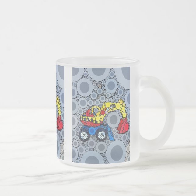 Cool Kids Construction Truck Excavator Digger Frosted Glass Coffee Mug (Right)
