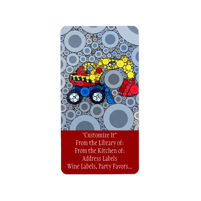 Cool Kids Construction Truck Excavator Digger Label (Front)