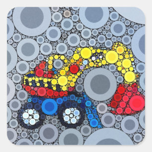 Cool Kids Construction Truck Excavator Digger Square Sticker