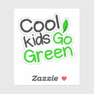 Cool kids go green sticker