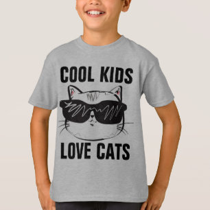 COOL KIDS LOVE CATS Boys Cat T-Shirts