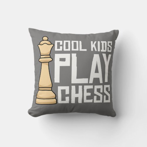 Cool Kids Play Chess Board Game Lover Chess Throw Pillow