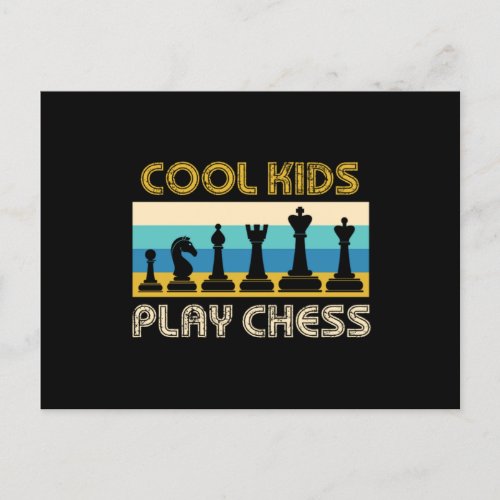 Cool Kids Play Chess Checkmate Board Pieces Gift Postcard