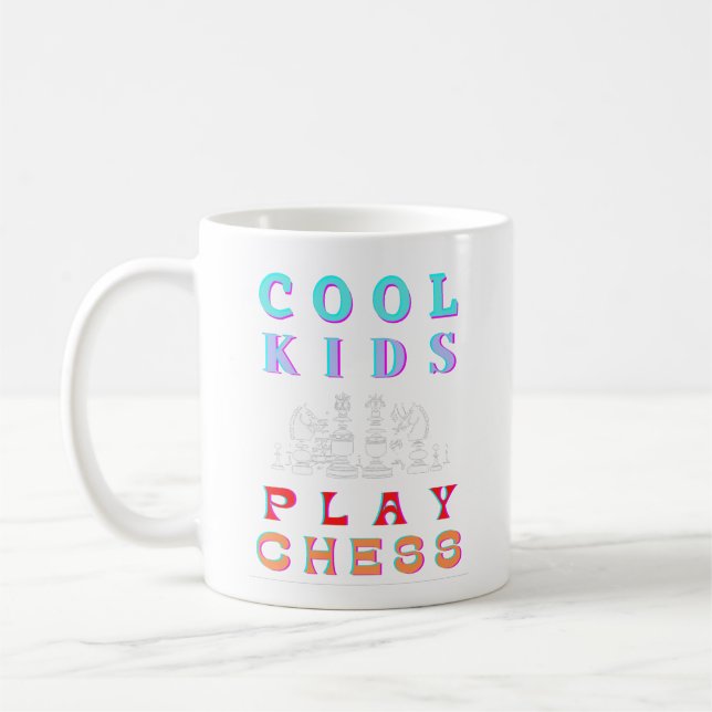 COOL KIDS PLAY CHESS  COFFEE MUG (Left)