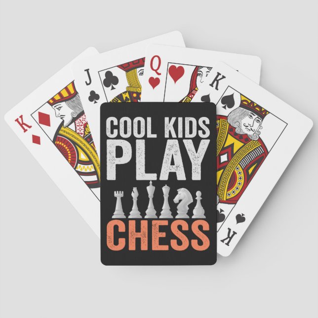 Cool kids Play Chess Funny Chess Board Lovers Gift Poker Cards (Back)