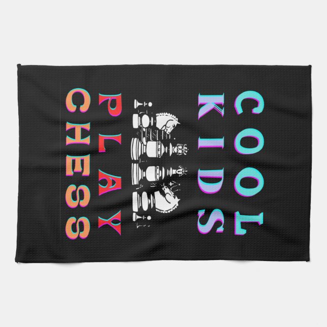 COOL KIDS PLAY CHESS   KITCHEN TOWEL (Horizontal)