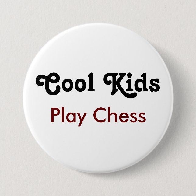 Cool Kids Play Chess – Smart Is Cool Button (Front)