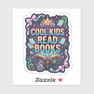 Cool Kids Read Books - fantasy book lover reading Sticker