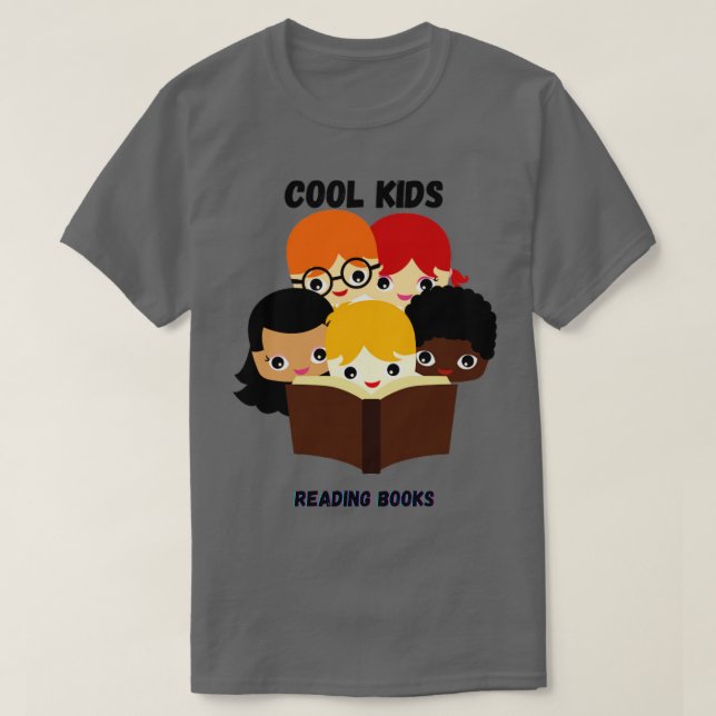 Cool kids reading books T-Shirt (Design Front)