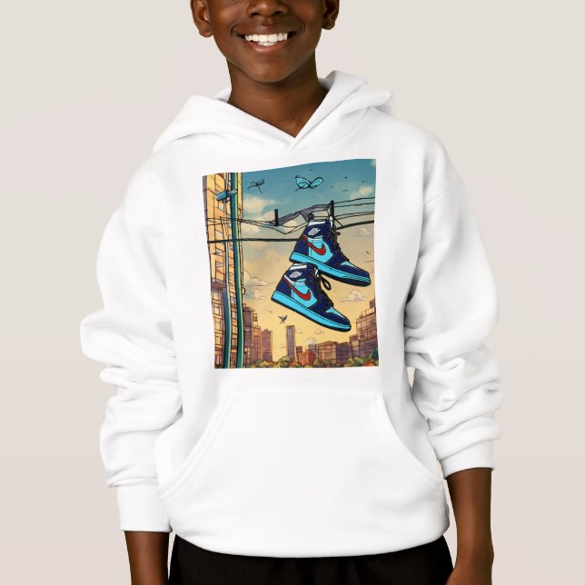"Cool Kids: Sneakers Hanging Graphic Tee" Hoodie (Front)