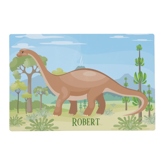 cool kids unisex dinosaur add name placemat (Front)