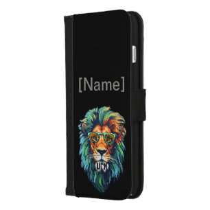Cool King – Colorful Lion with Shades Design iPhone 8/7 Plus Wallet Case