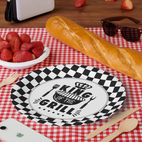 cool King of the grill word art Paper Plates