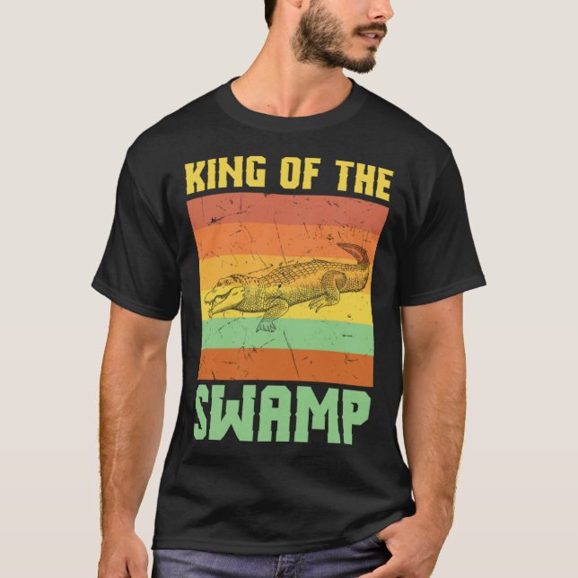 Cool King Of The Swamps Crocodile Swamp T-Shirt (Front)