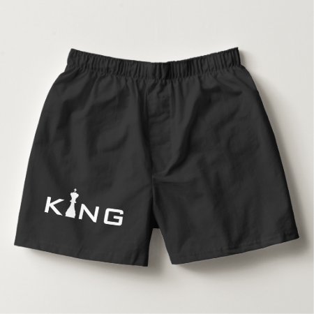 Cool King Typography Chess Player Boxers