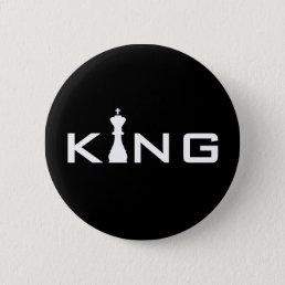 Cool King Typography Chess Player Pinback Button