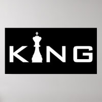 Cool King Typography Chess Player