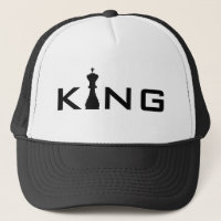 Cool King Typography Chess Player Trucker Hat