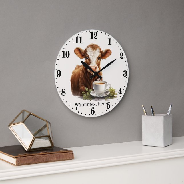 cool kitchen or office coffee cow  large clock (Office)