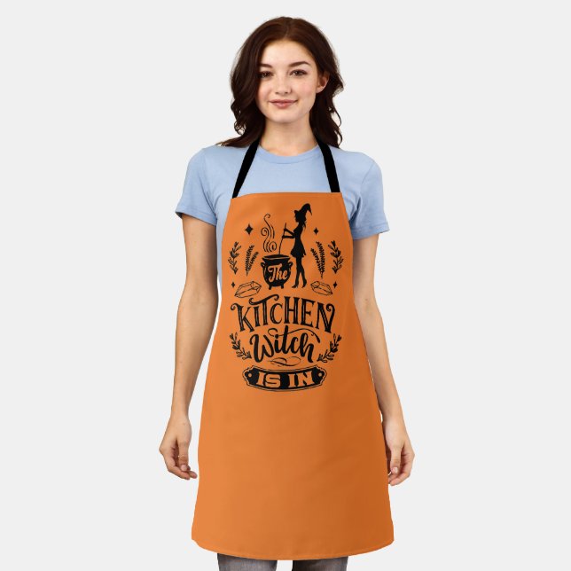 cool kitchen witch word art Halloween Apron (Worn)