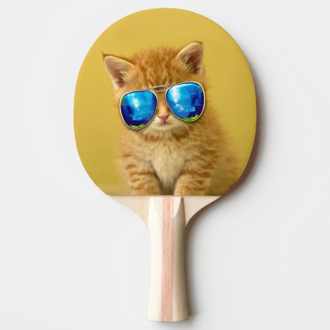 Cool Kitten in sunglasses Ping Pong Paddle (Front)