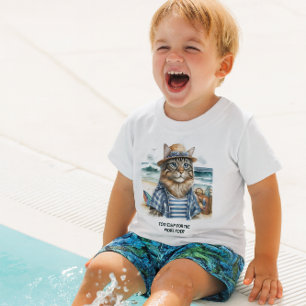 Cool Kitty Cat at The Beach Baby T-Shirt