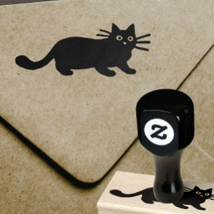 Cool Kitty Cat Black Cat Rubber Stamp