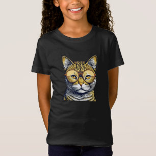 Cool Kitty Cat with Glasses T-Shirt