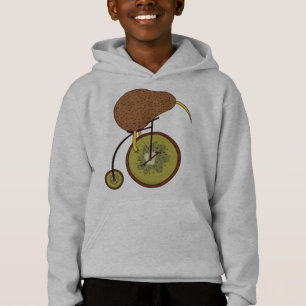 Cool Kiwi Bird on Kiwi Fruit Design Hoodie