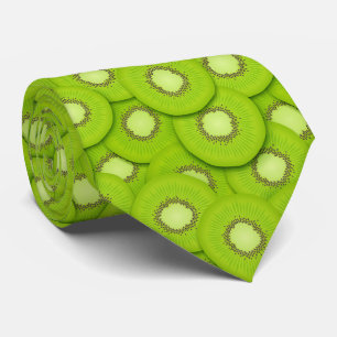 cool kiwi tiled pattern fruit  neck tie