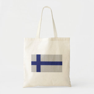 Cool Knitted Finnish Flag Tote Bag