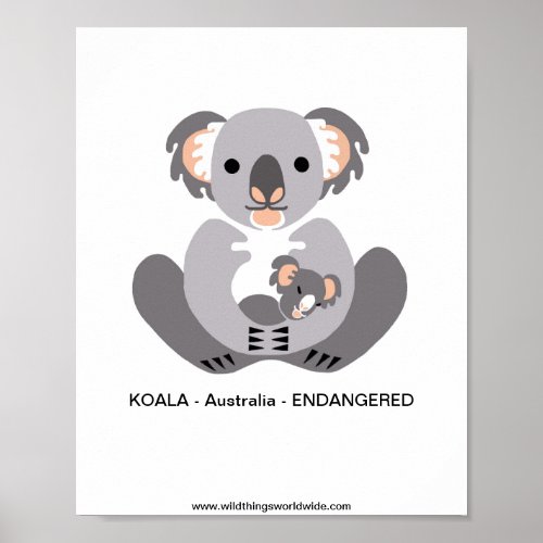 Cool  KOALA _Animal activist _ Endangered animal _ Poster