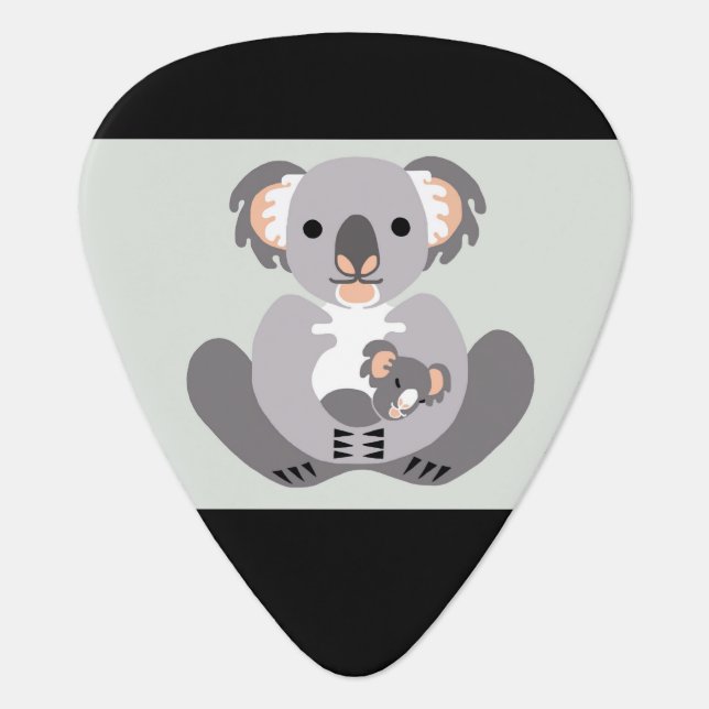 Cool  KOALA - Australia - Wildlife -Green & black Guitar Pick (Front)