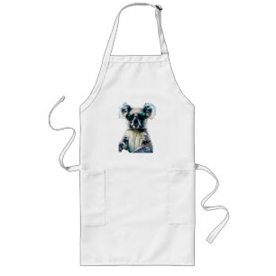 Cool Koala in a Jeep Wearing Ray-Ban Style Sunglas Long Apron