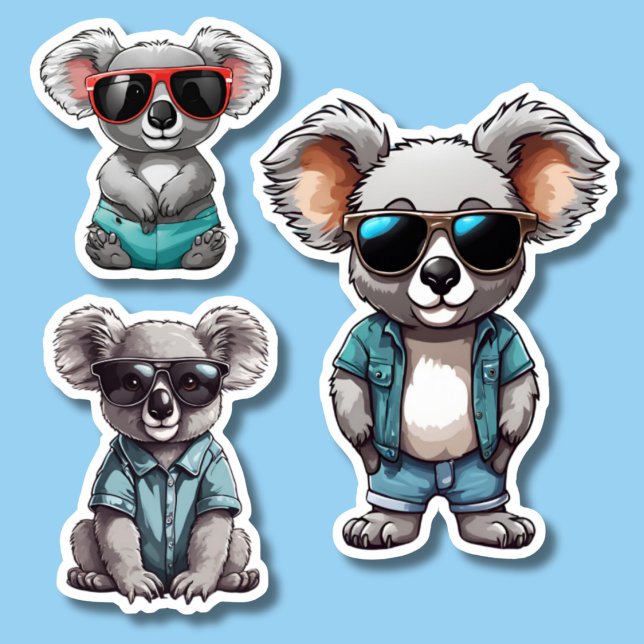 Cool Koala Set Waterproof Sticker (Creator Uploaded)