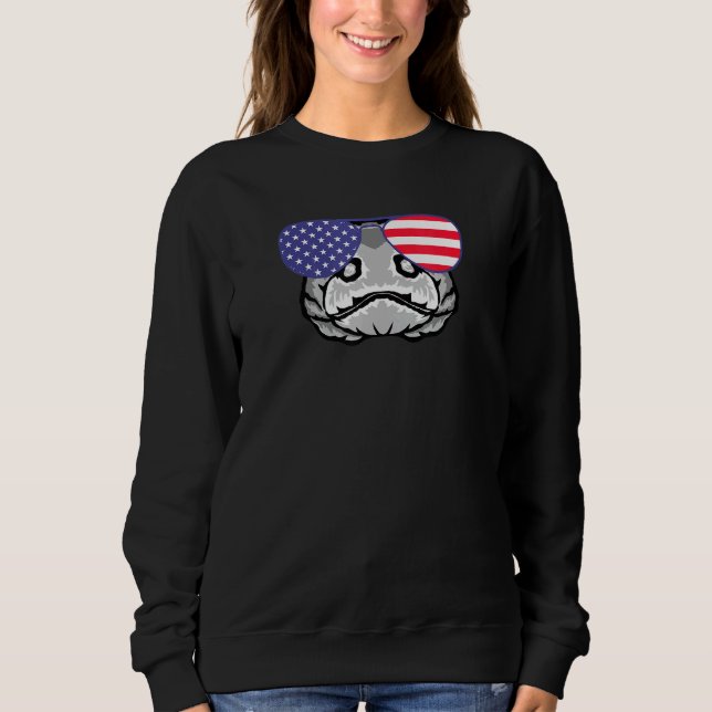 Cool Komodo Wearing Usa Flag Sunglasses Us America Sweatshirt (Front)