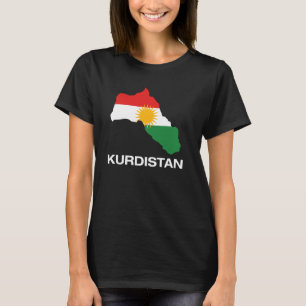 Cool Kurdistan Map with Kurdistan Flag Illustratio T-Shirt