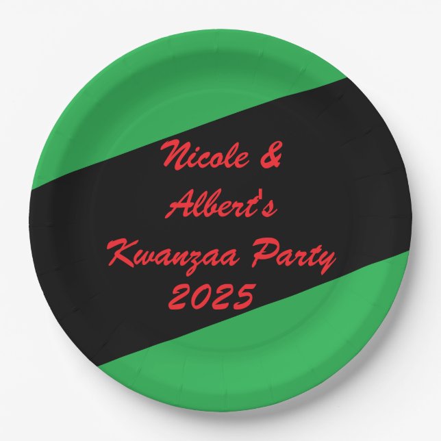 Cool Kwanzaa Dinner Party Paper Plates (Front)