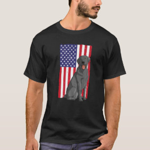 Cool Labrador For Men Women Black Lab US Flag 4th  T-Shirt