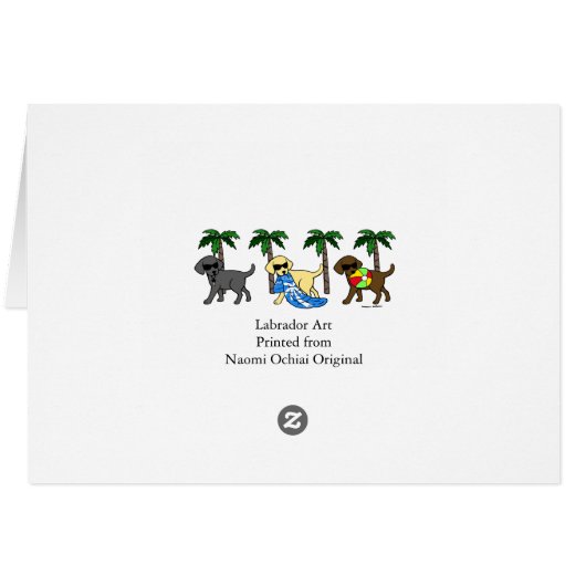 Cool Labradors Beach Party Cartoon (Back Horizontal)