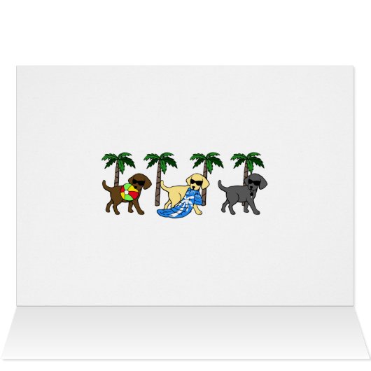 Cool Labradors Beach Party Cartoon (Inside Horizontal (Top))