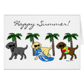 Cool Labradors Beach Party Cartoon (Front Horizontal)