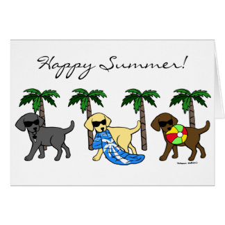 Cool Labradors Beach Party Cartoon